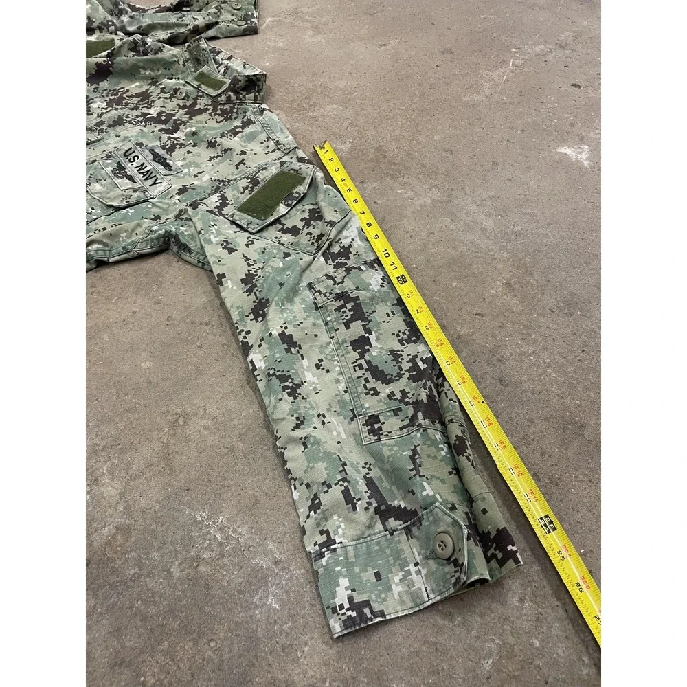 U.S. Navy Jacket Mens LT Green Digital‎ Camo Military Utility Cotton Ripstop